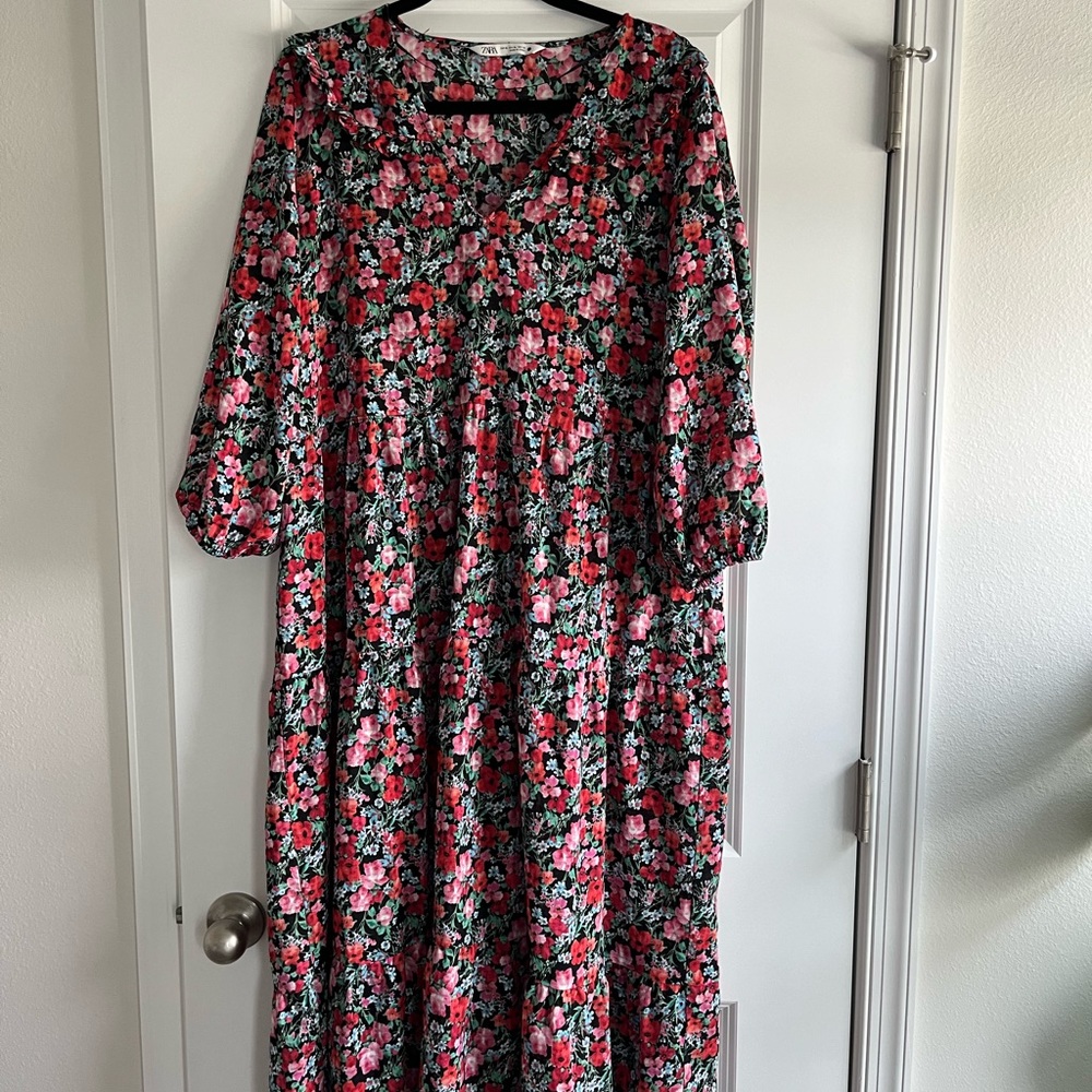 Zara Floral Midi Dress